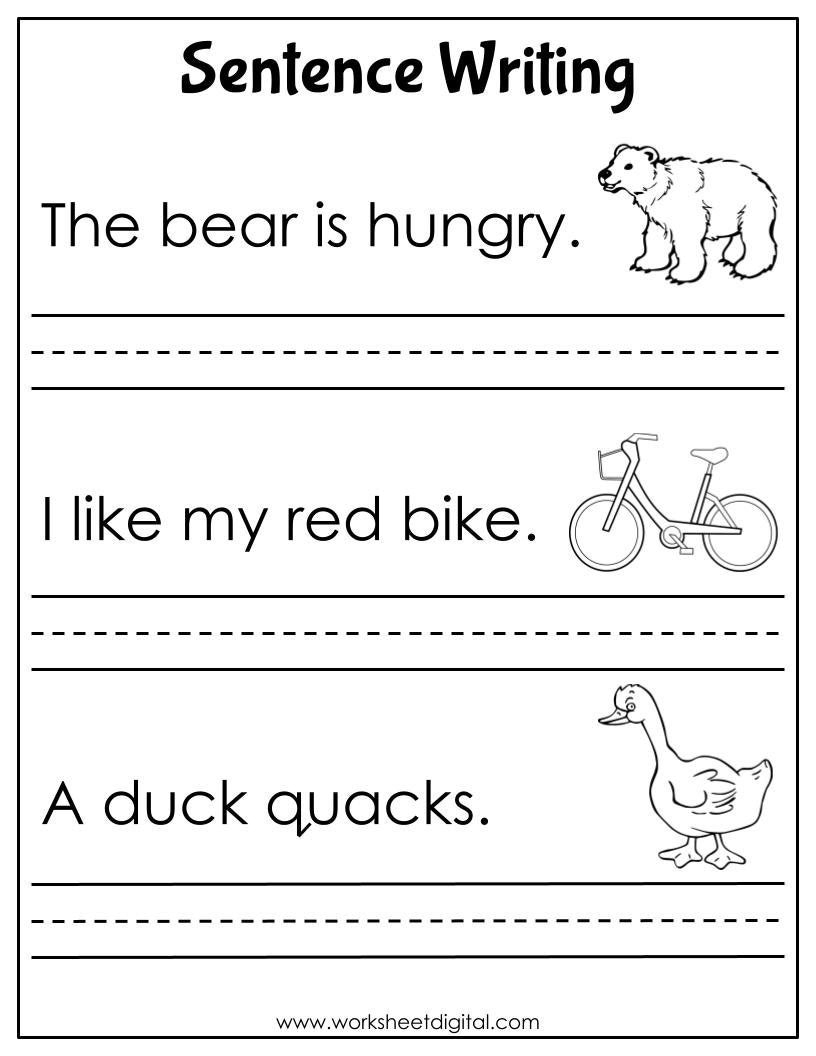 Kindergarten Writing Worksheets Sentences Kindergarten Worksheets