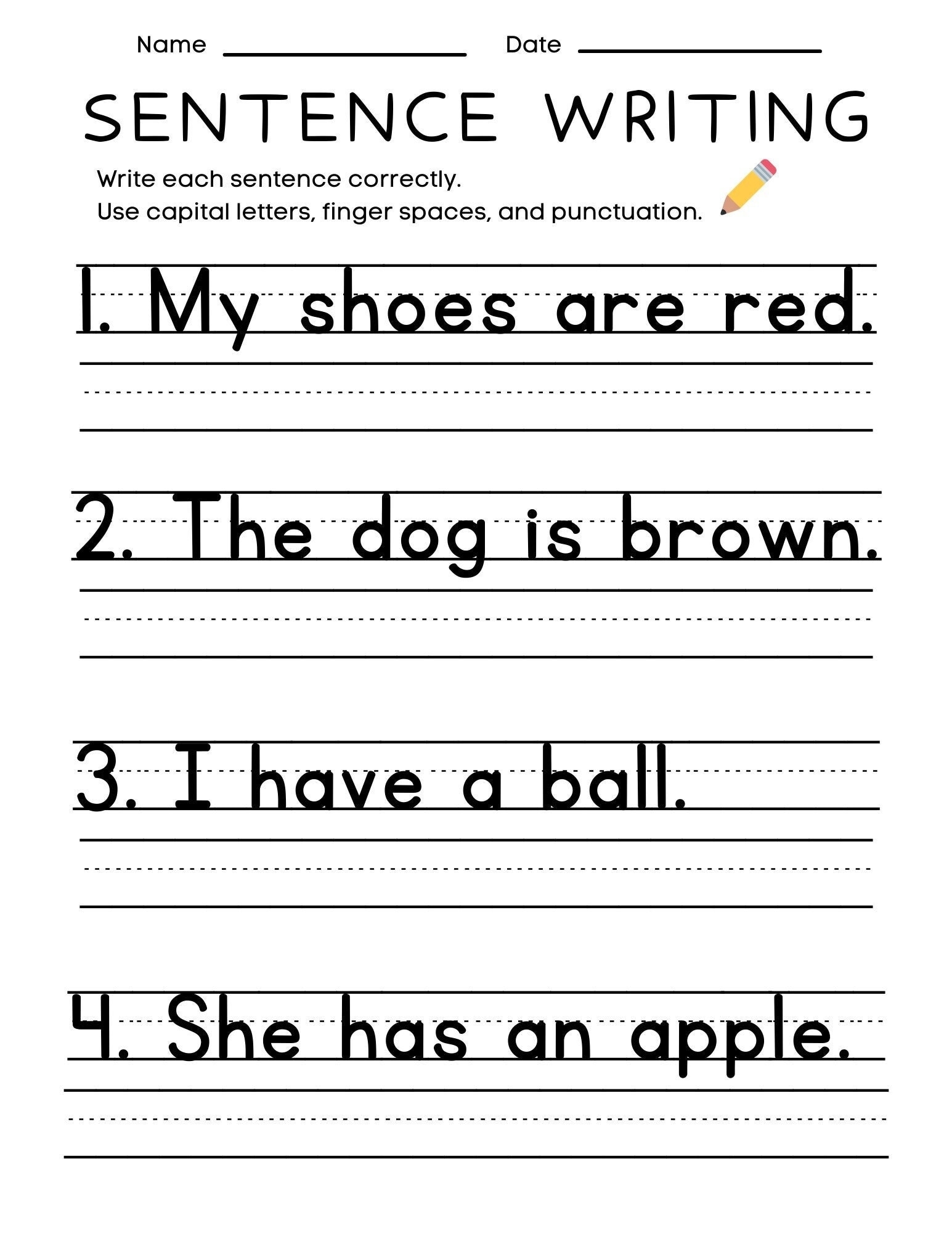 Kindergarten Writing Worksheets Sentences Kindergarten Worksheets