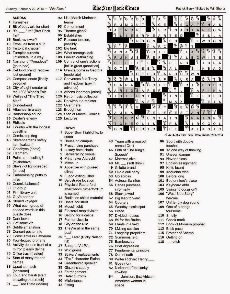 La Times Crossword Puzzle Printable Version Printable Crossword Puzzles 