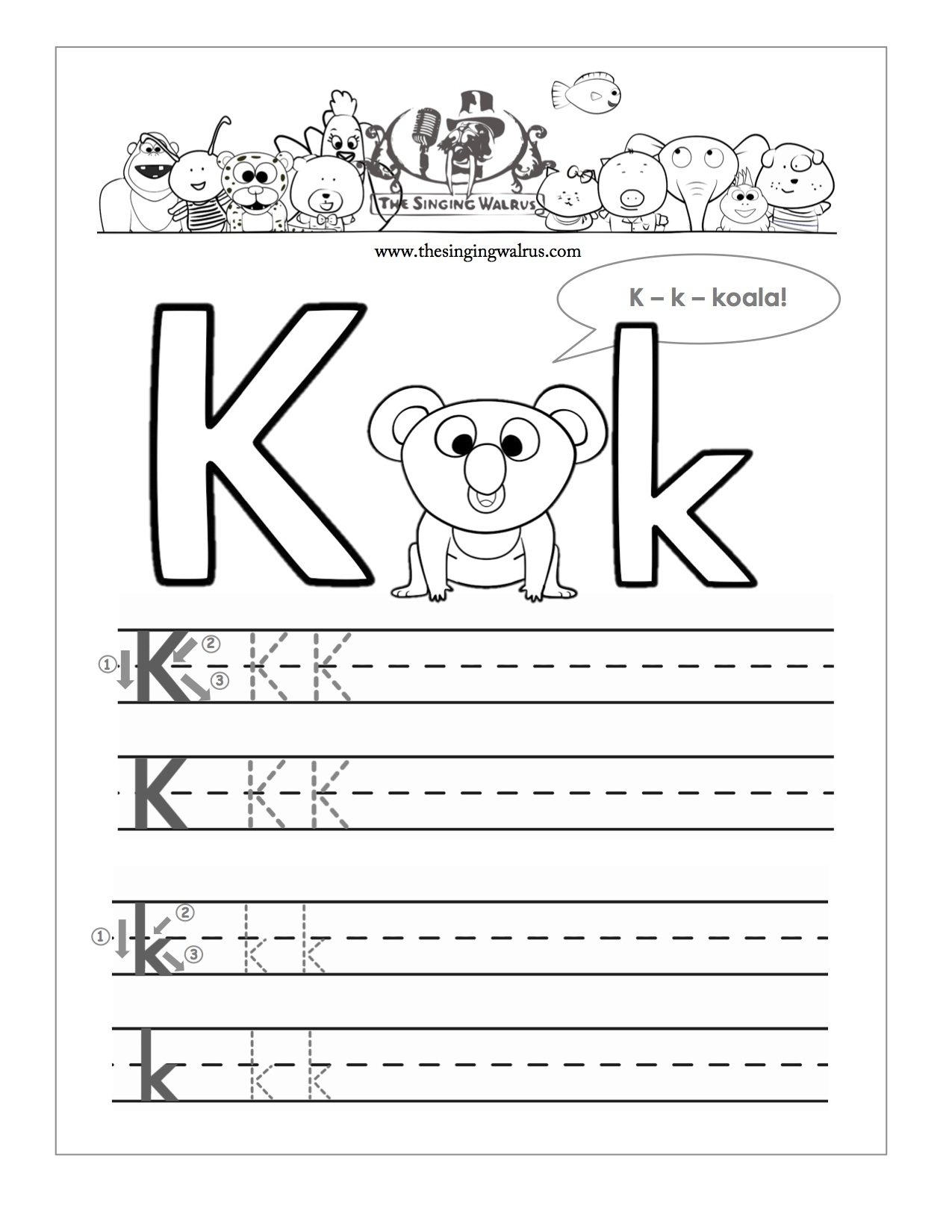 Letter K Worksheets Twisty Noodle AlphabetWorksheetsFree Printable