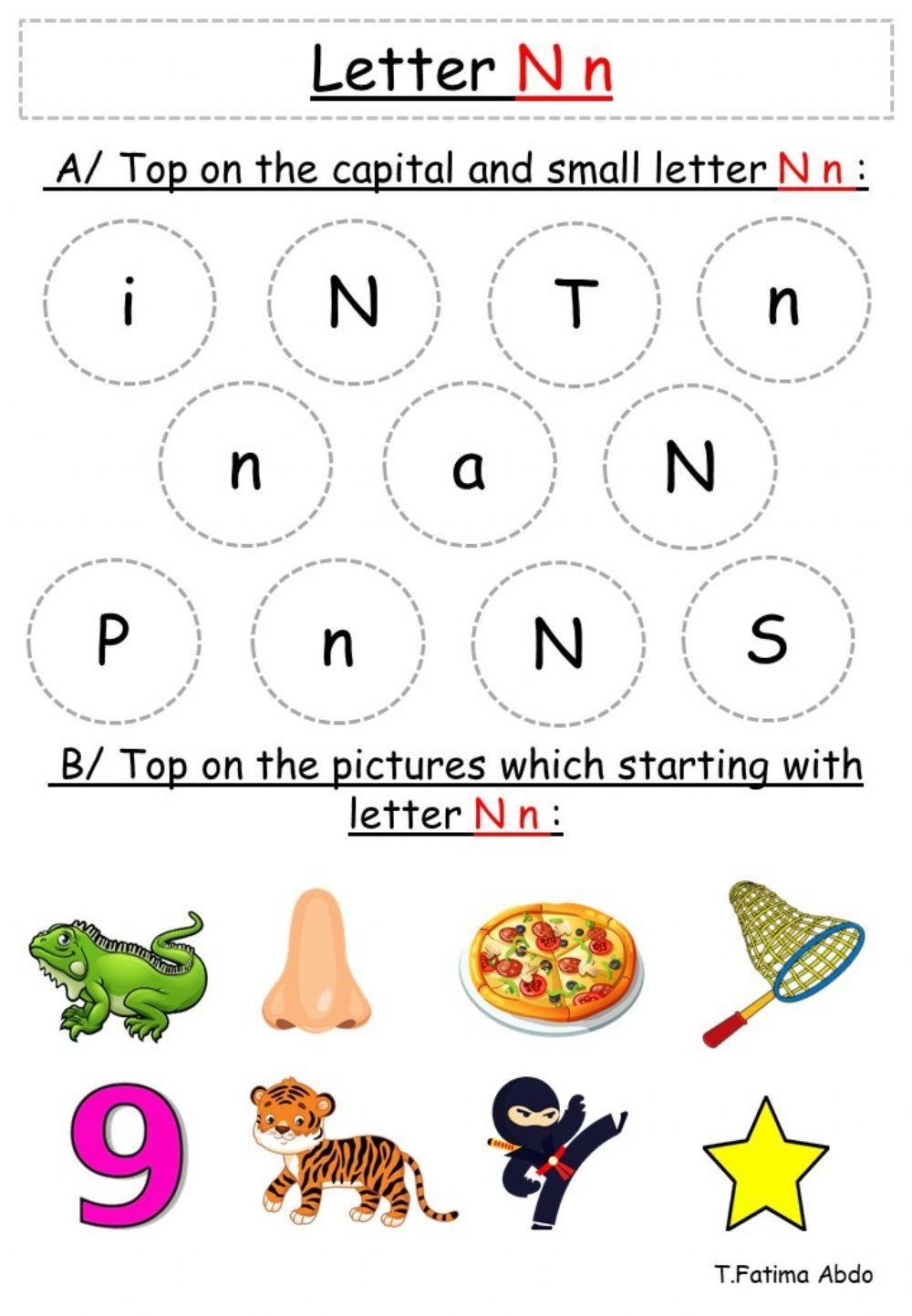 Letter N Recognition Worksheet PrimaryLearning Org Worksheets Library