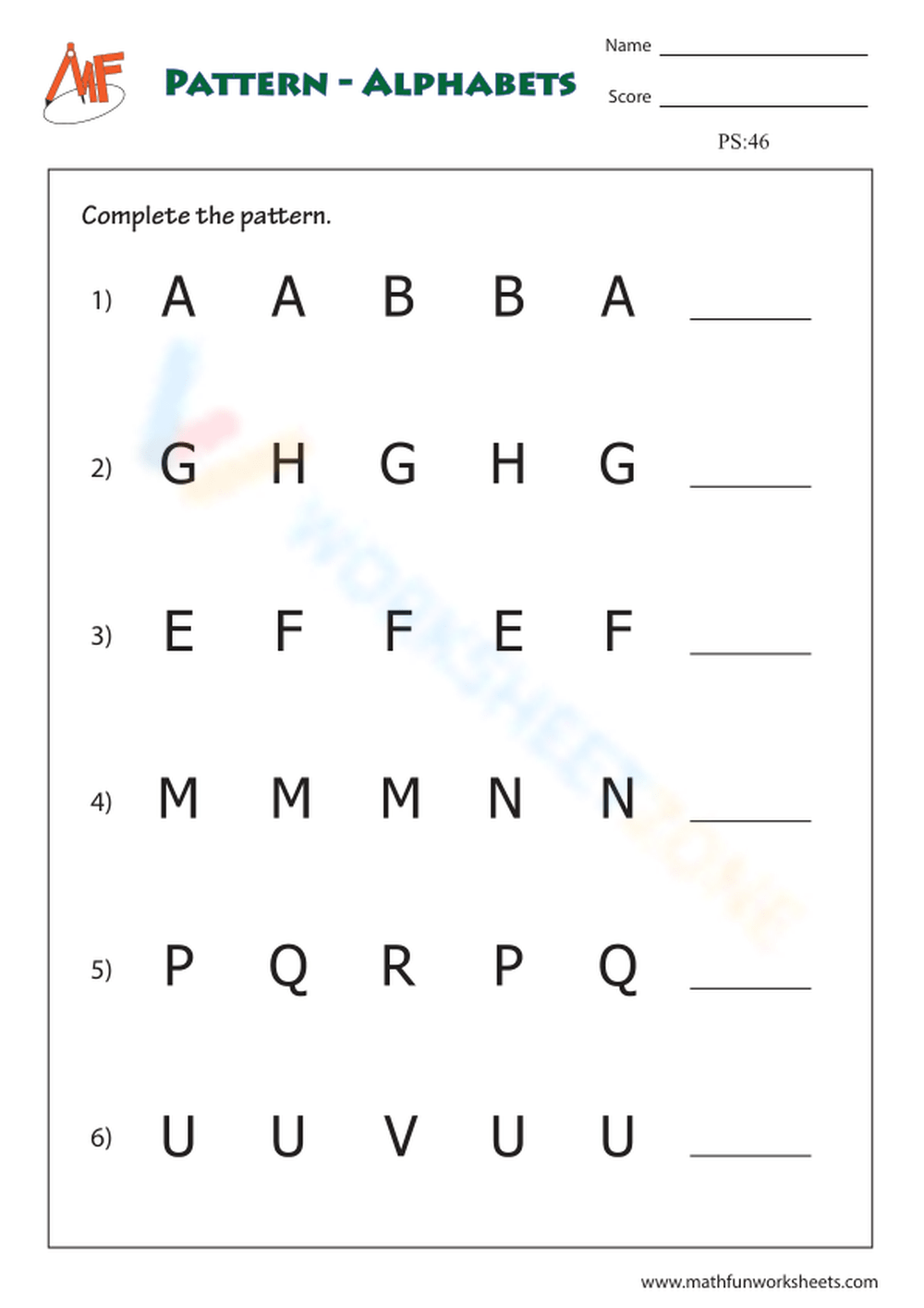 Letter Pattern Worksheets Worksheets Library