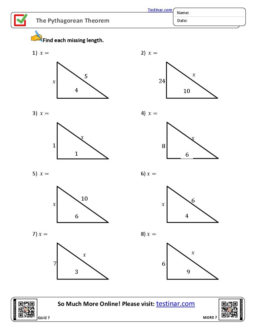 Level Ups 8th Grade Pythagorean Theorem Pythagorean Theorem 