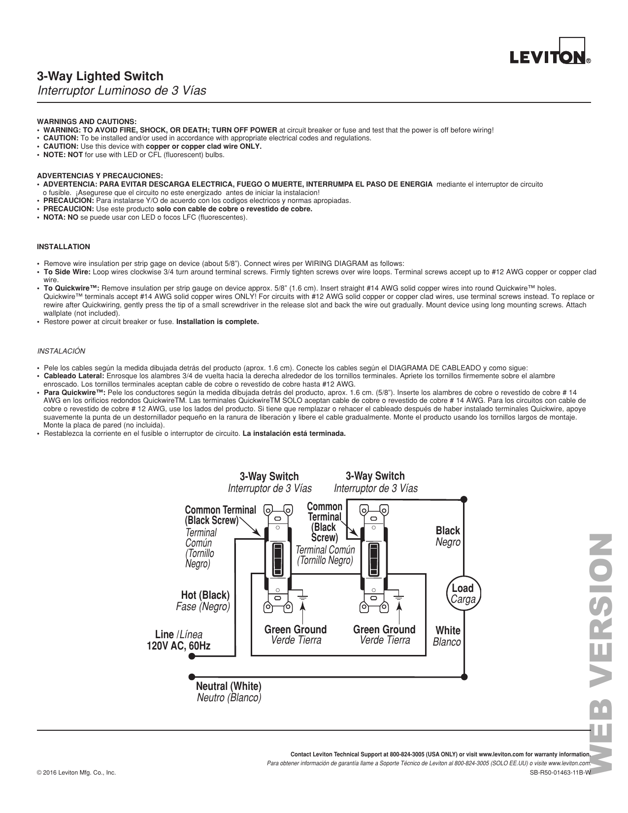 Leviton 3 Way Switch Wiring Diagram Leviton Wiring Switch Diagram Way 