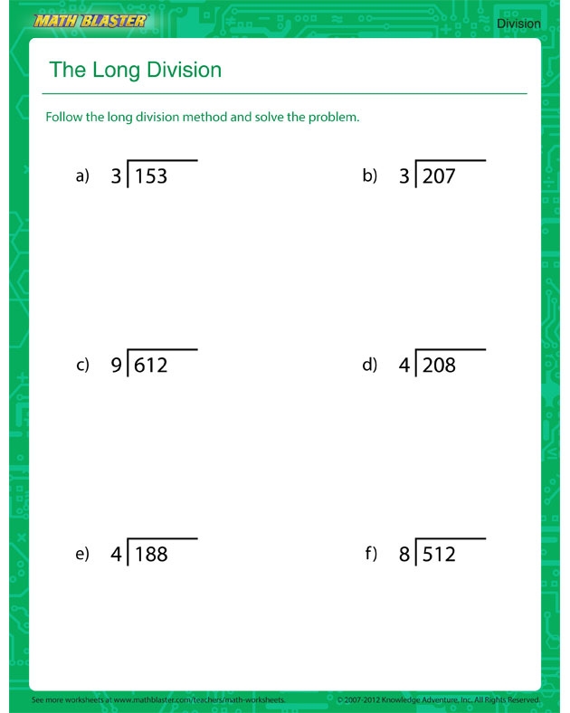 Long Division Practice Worksheets Printable Long Division Worksheets