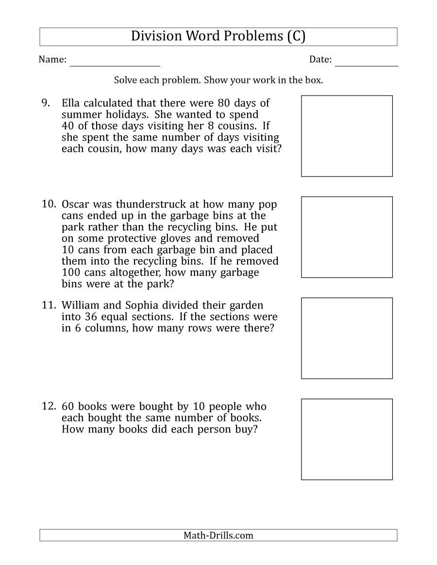 Long Division Word Problems Year 6 Worksheets Long Division Worksheets