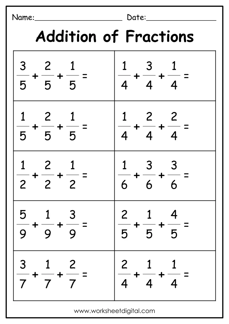 Mastering Fraction Addition Worksheets And Practice Resources