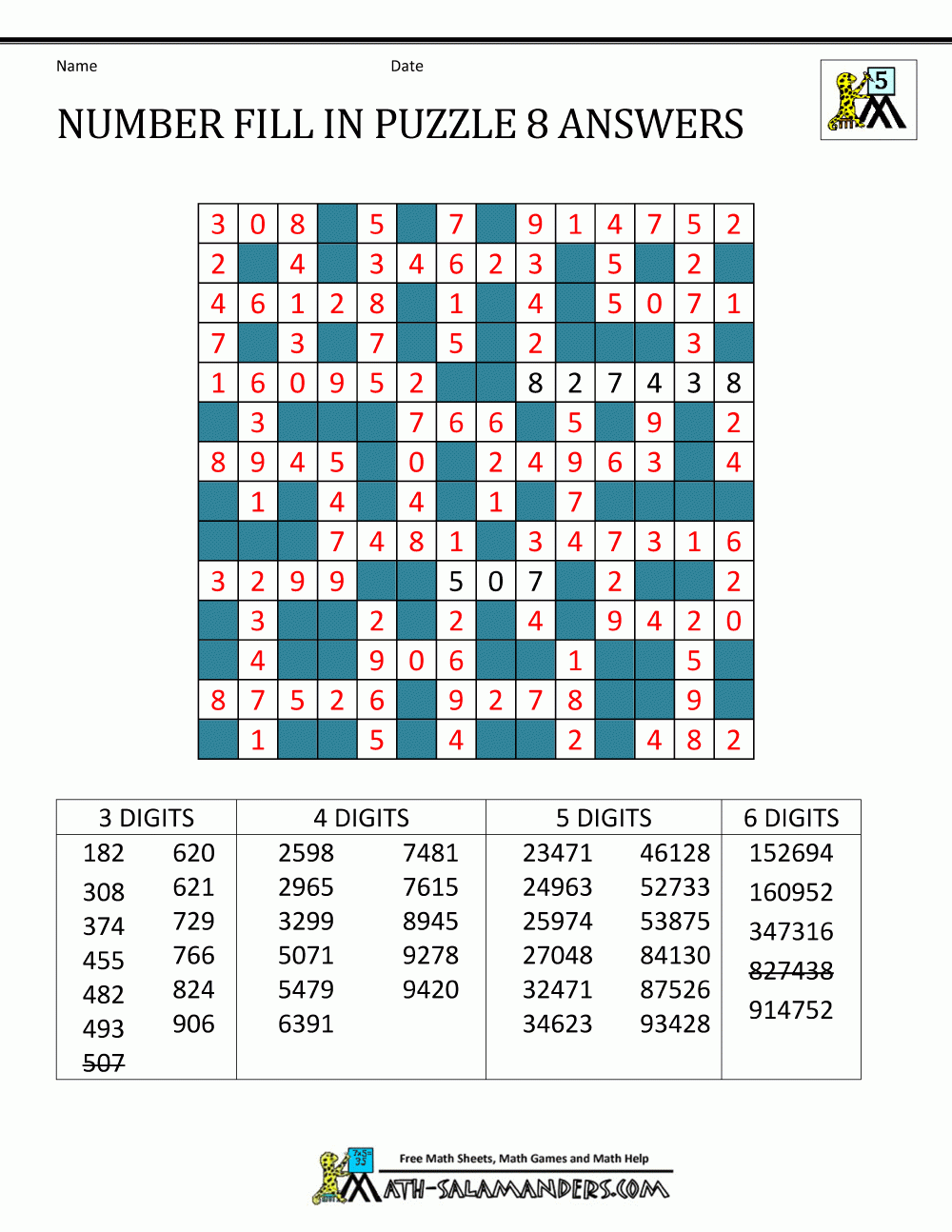 Math Crossword Puzzle Pdf Math Crossword Puzzles