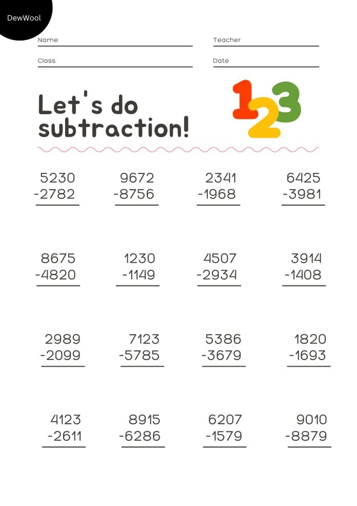 Math Worksheets For 4th Graders Maths Worksheet For Class 4 