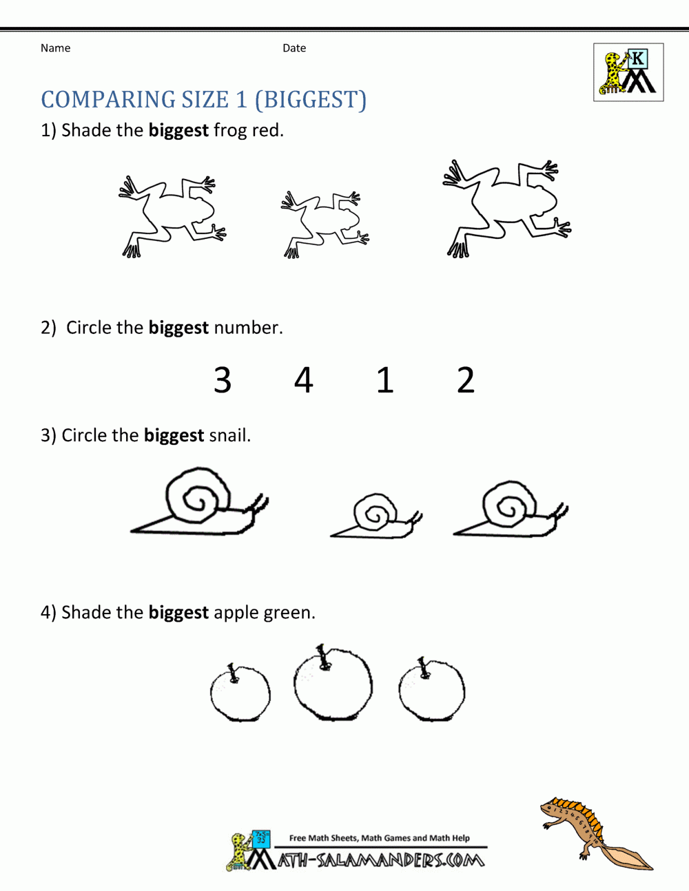 Math Worksheets For Kindergarten Kindergarten