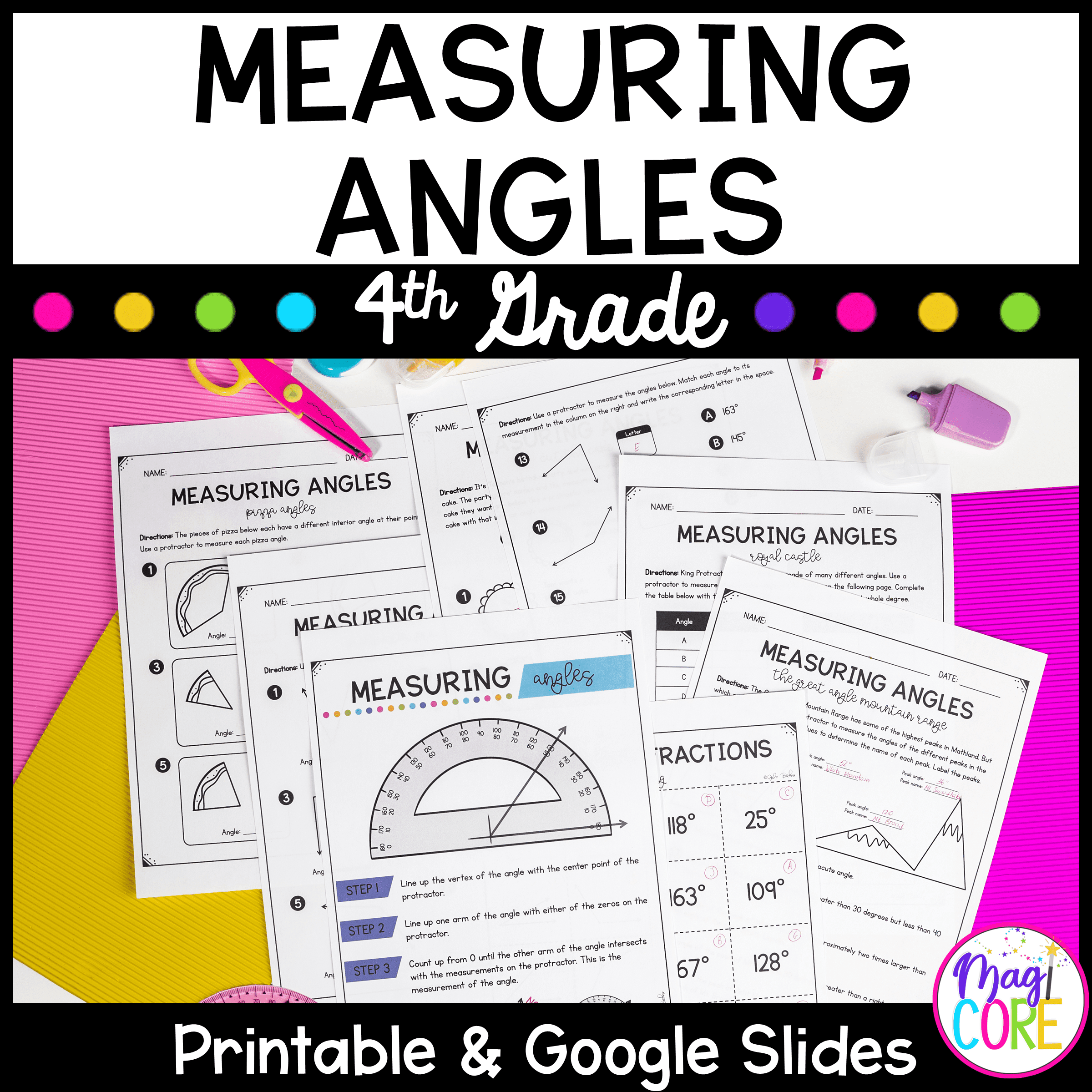 Measuring Angles 4th Grade Math Print Digital 4 MD C 6 