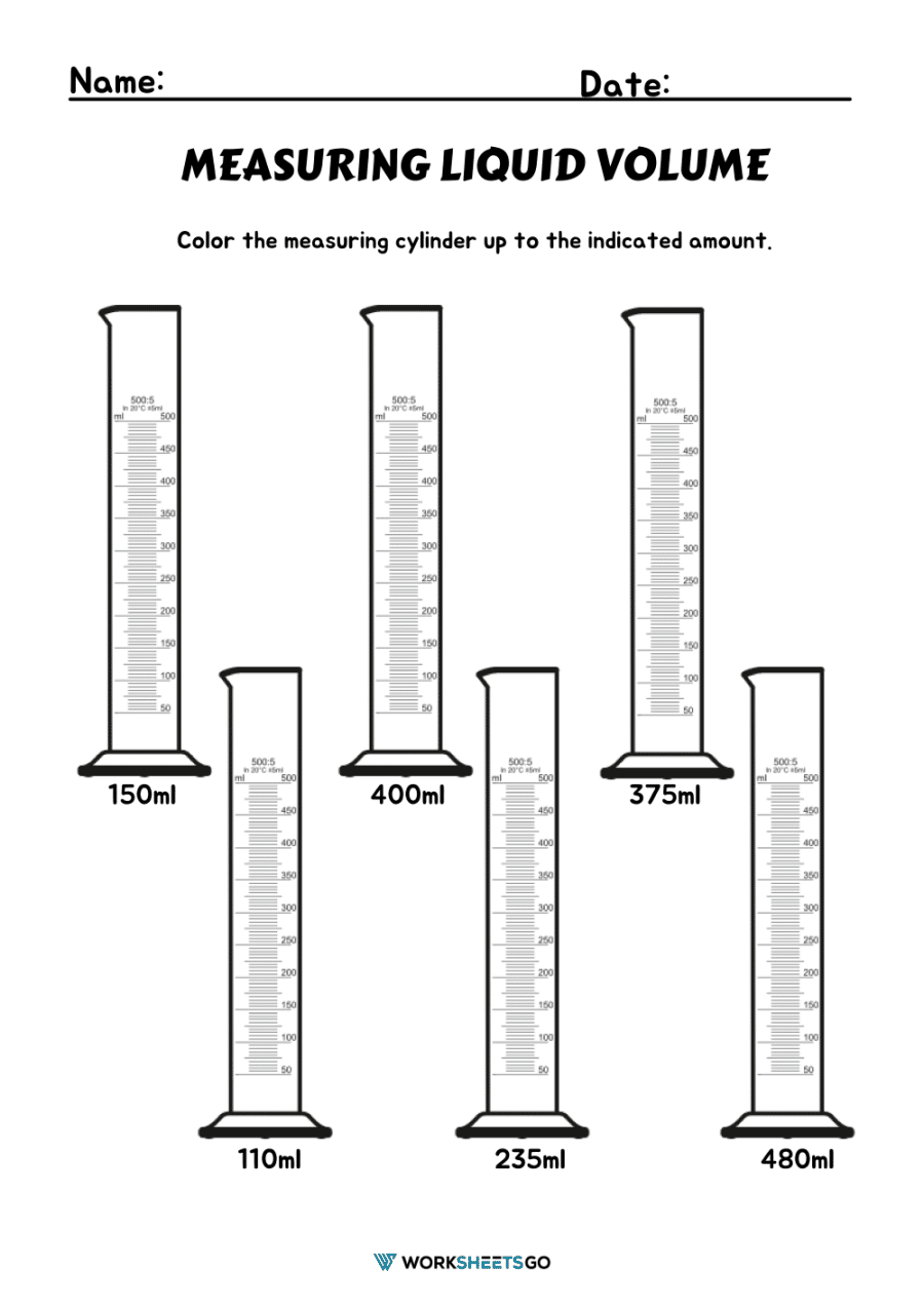 Measuring Liquid Volume Worksheets WorksheetsGO