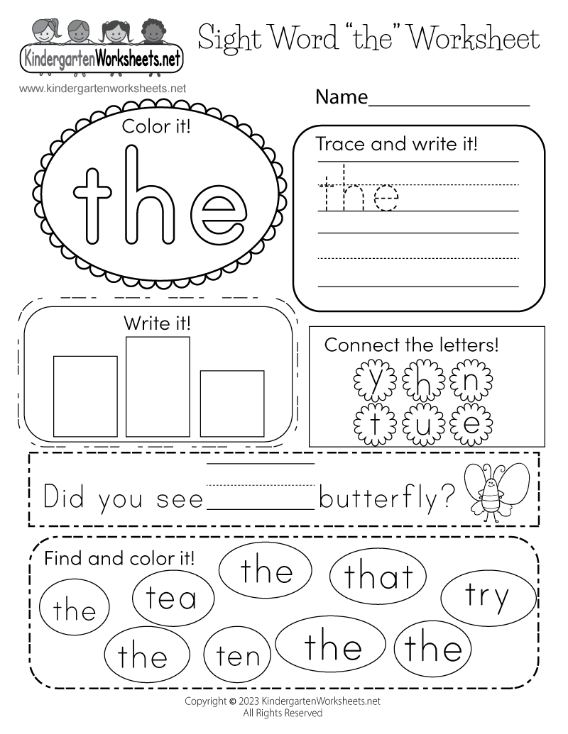 Memorize Sight Words Worksheet Free Kindergarten English Worksheet