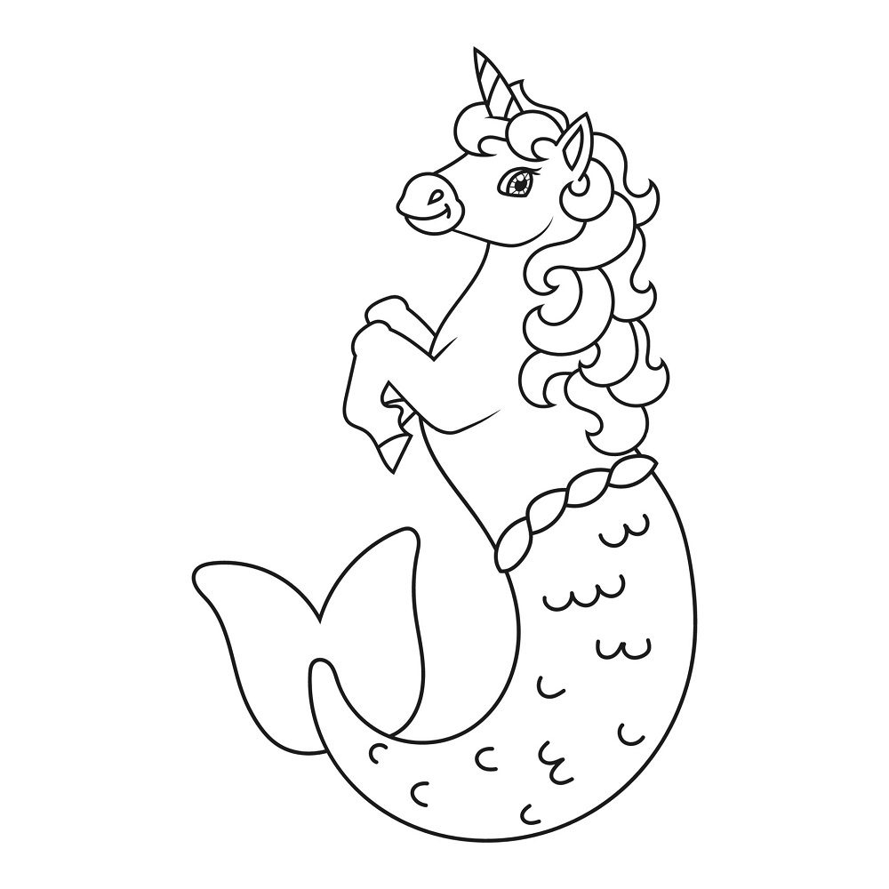 Mermaid Unicorn Coloring Pages Coloring Book 