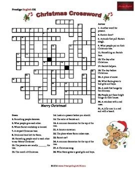 Merry Christmas Crossword Puzzle Answers Crossword Puzzles P