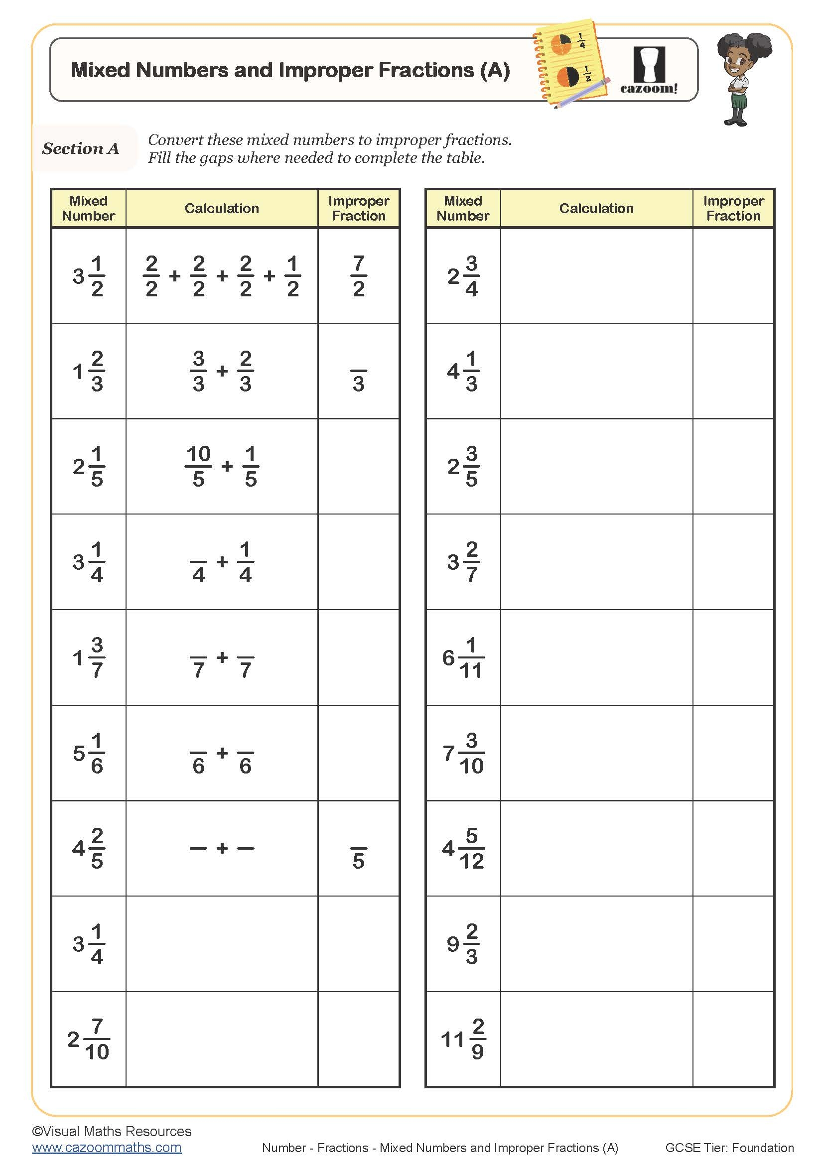 Mixed Fraction Worksheets Worksheets For Kindergarten
