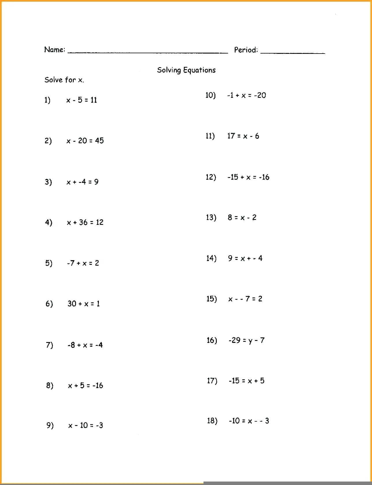 Multi Step Equations Worksheets Pdf Equations Worksheets