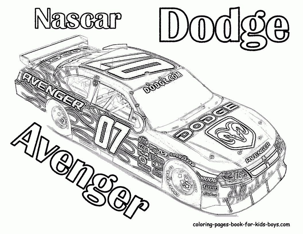 Nascar Coloring Pages For Kids Coloring Home
