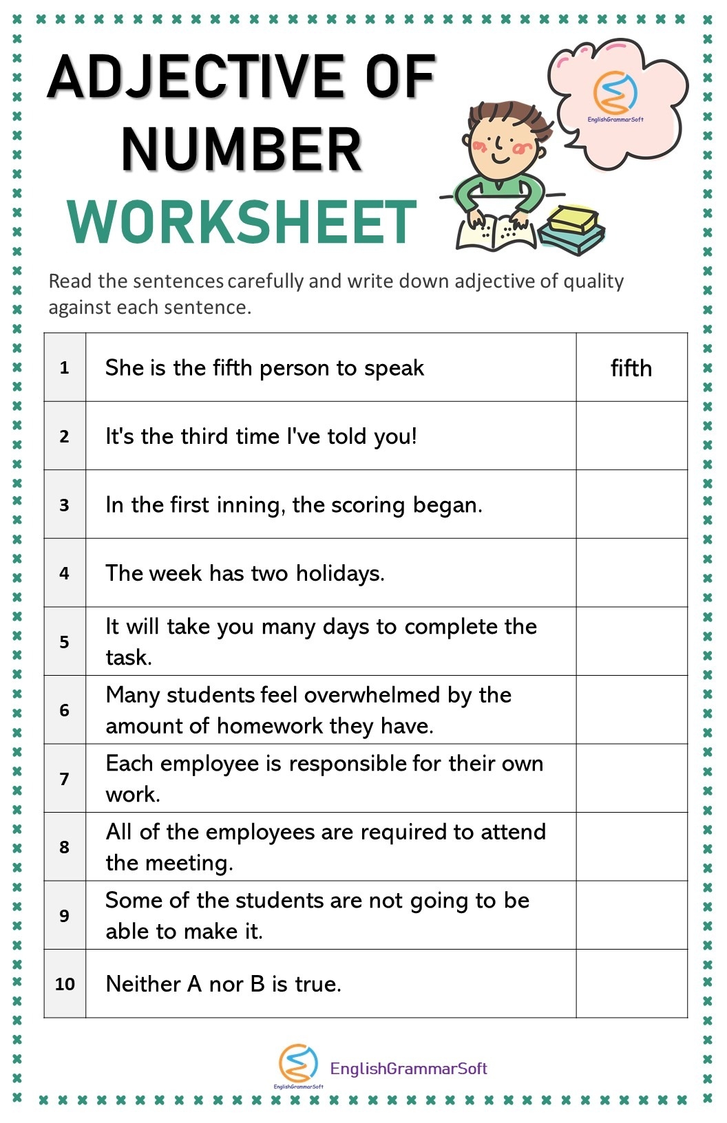 Number And Color Adjectives Worksheet Adjective Worksheet Adjectives 