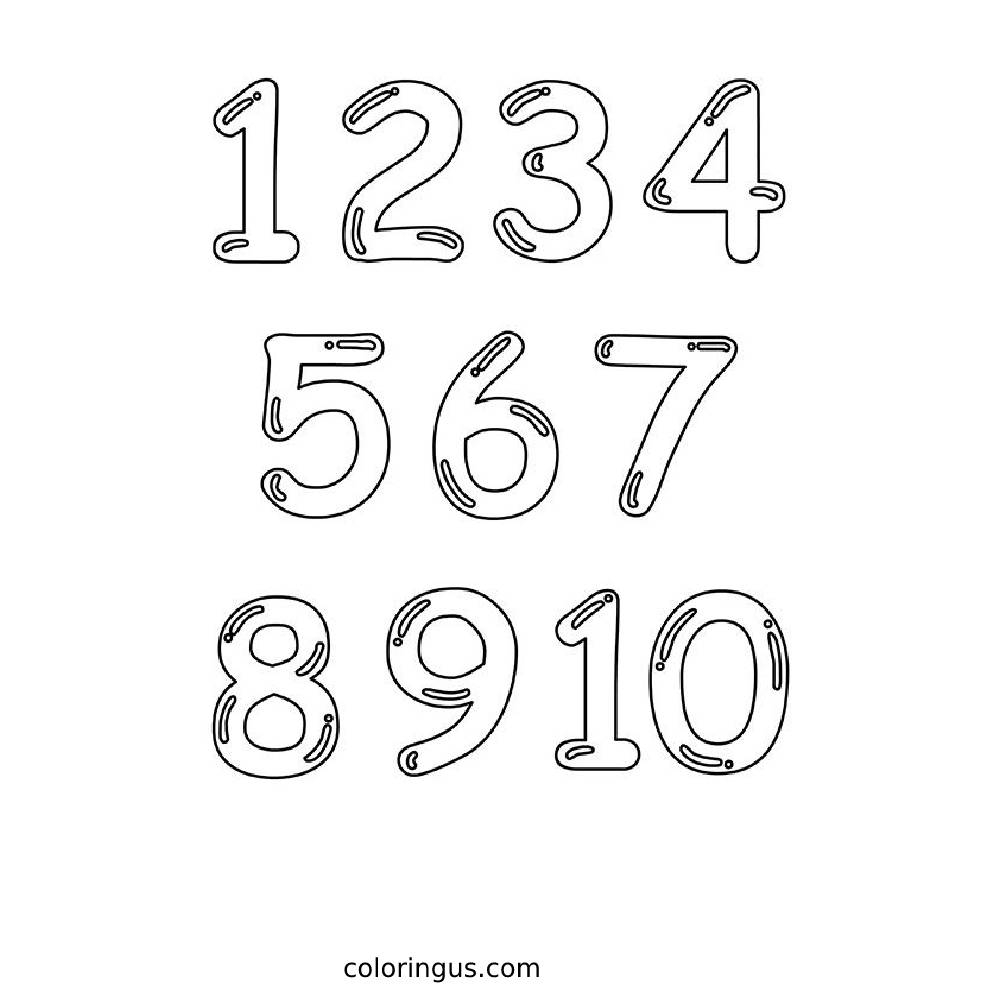 Number Coloring Pages Free Printable PDF 
