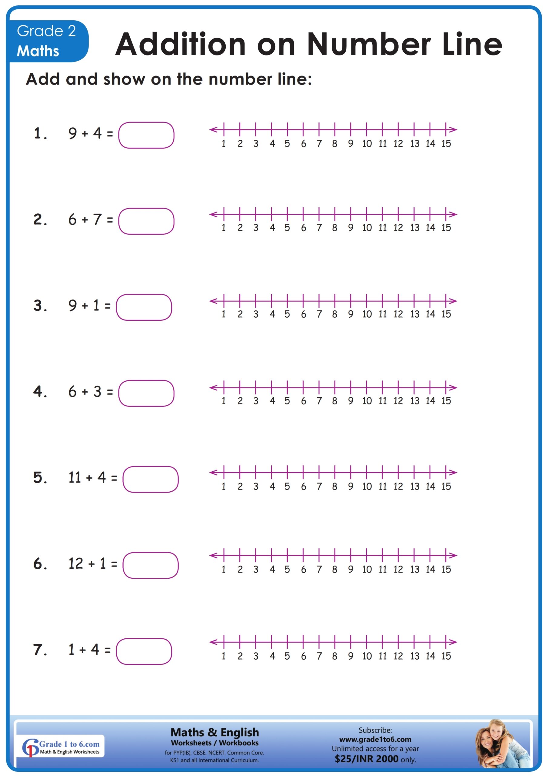 Number Line Addition Number Line Worksheets Worksheets Library