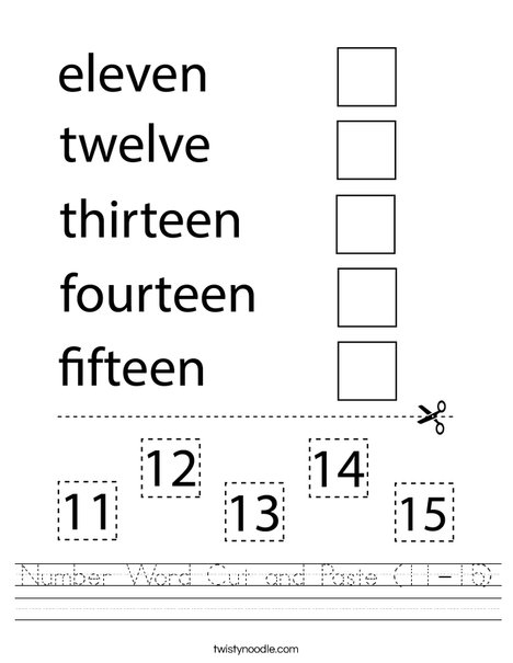 Number Words Cut And Paste Worksheets Worksheets Library