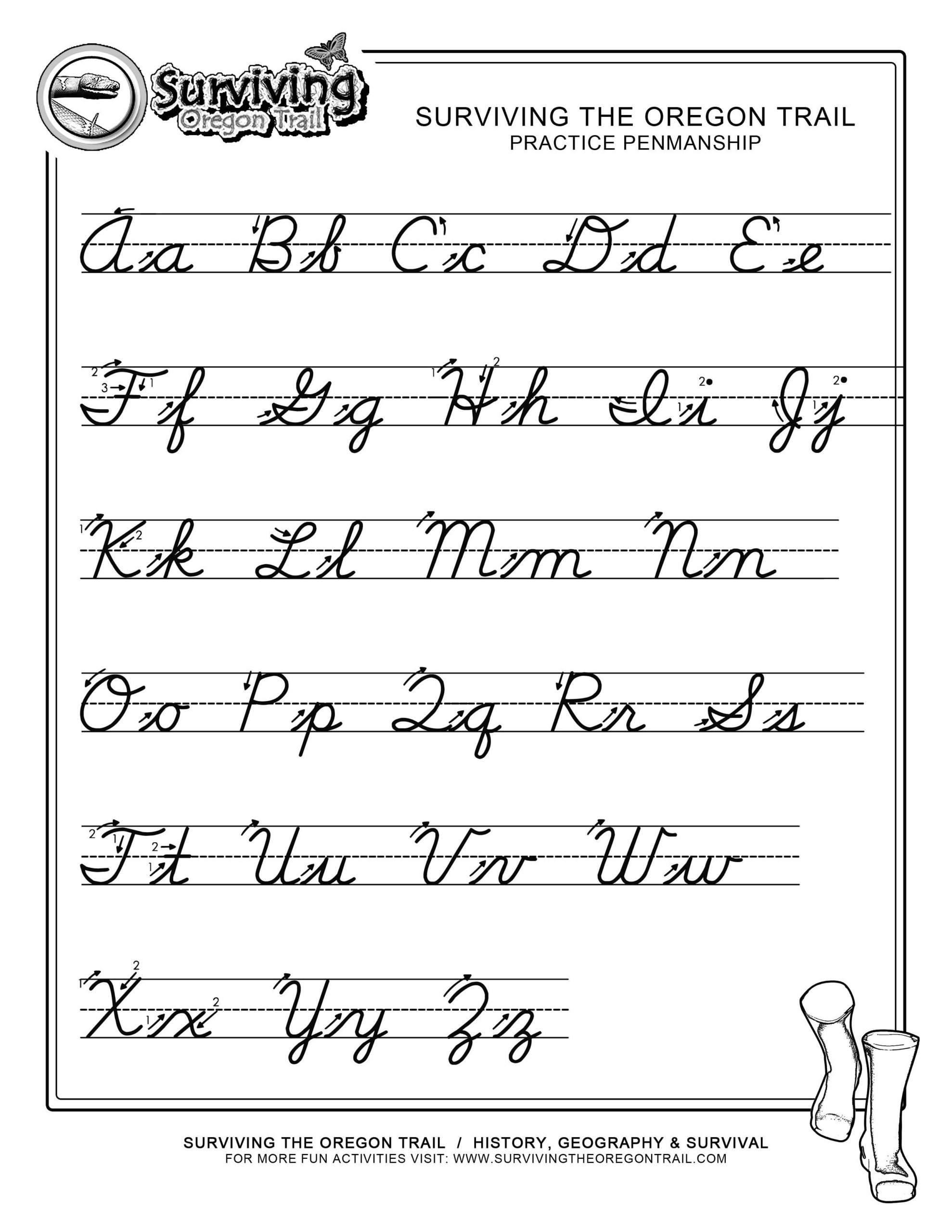 Official Cursive Alphabet AlphabetWorksheetsFree