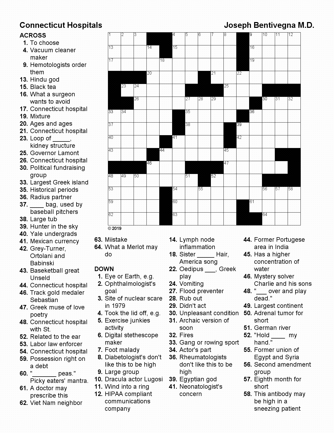 Ophthalmic Crossword 2