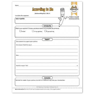 Opinion Writing For Grade 3 K5 Learning Worksheets Library