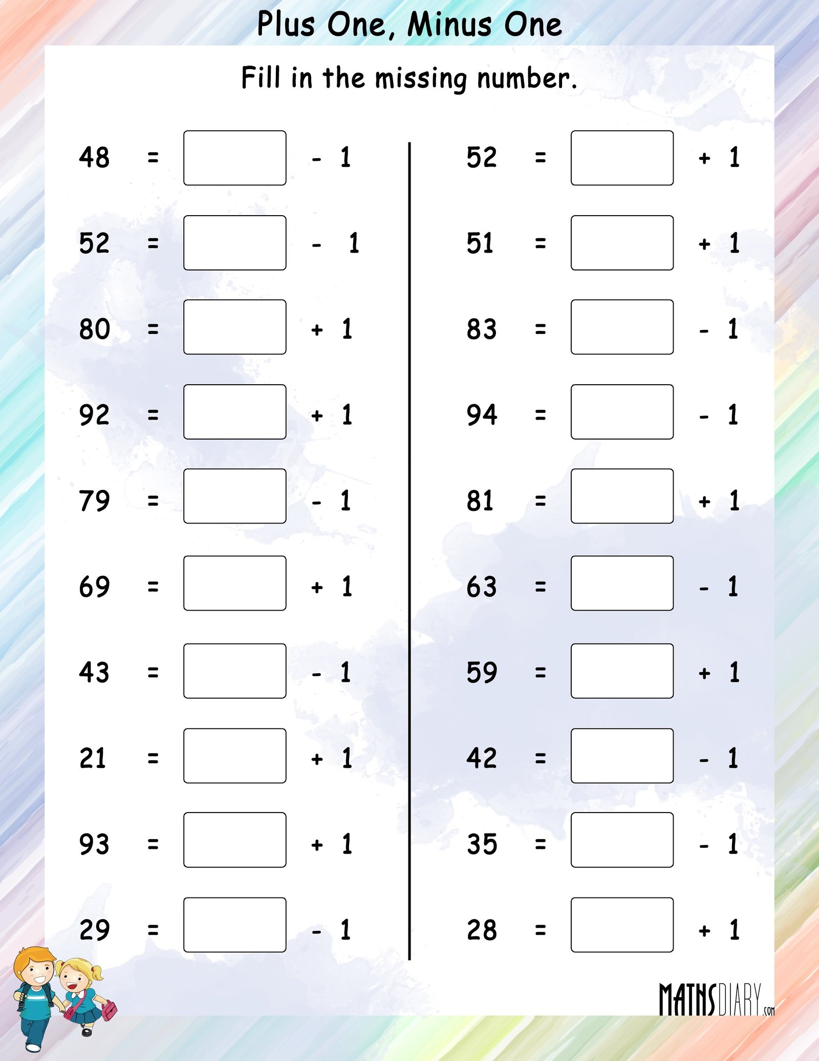 Plus Minus Equal Worksheet Kindergarten
