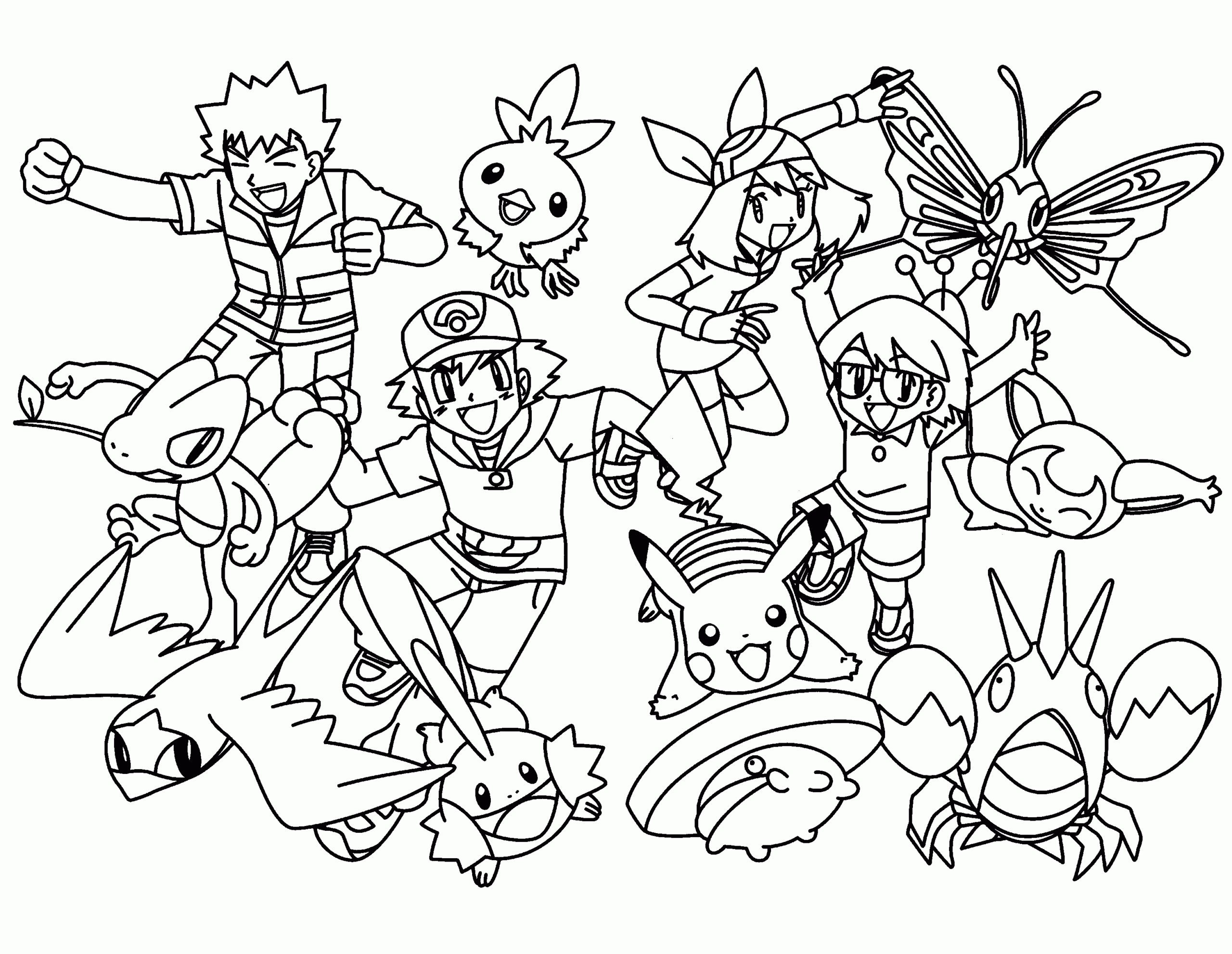 Pokemon Group Coloring Pages Coloring Home