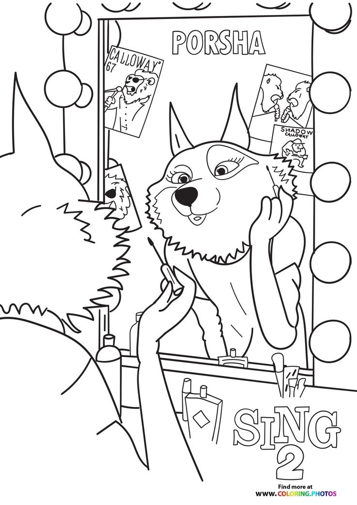 Porsha From Sing 2 Coloring Pages For Kids Coloring Pages Coloring