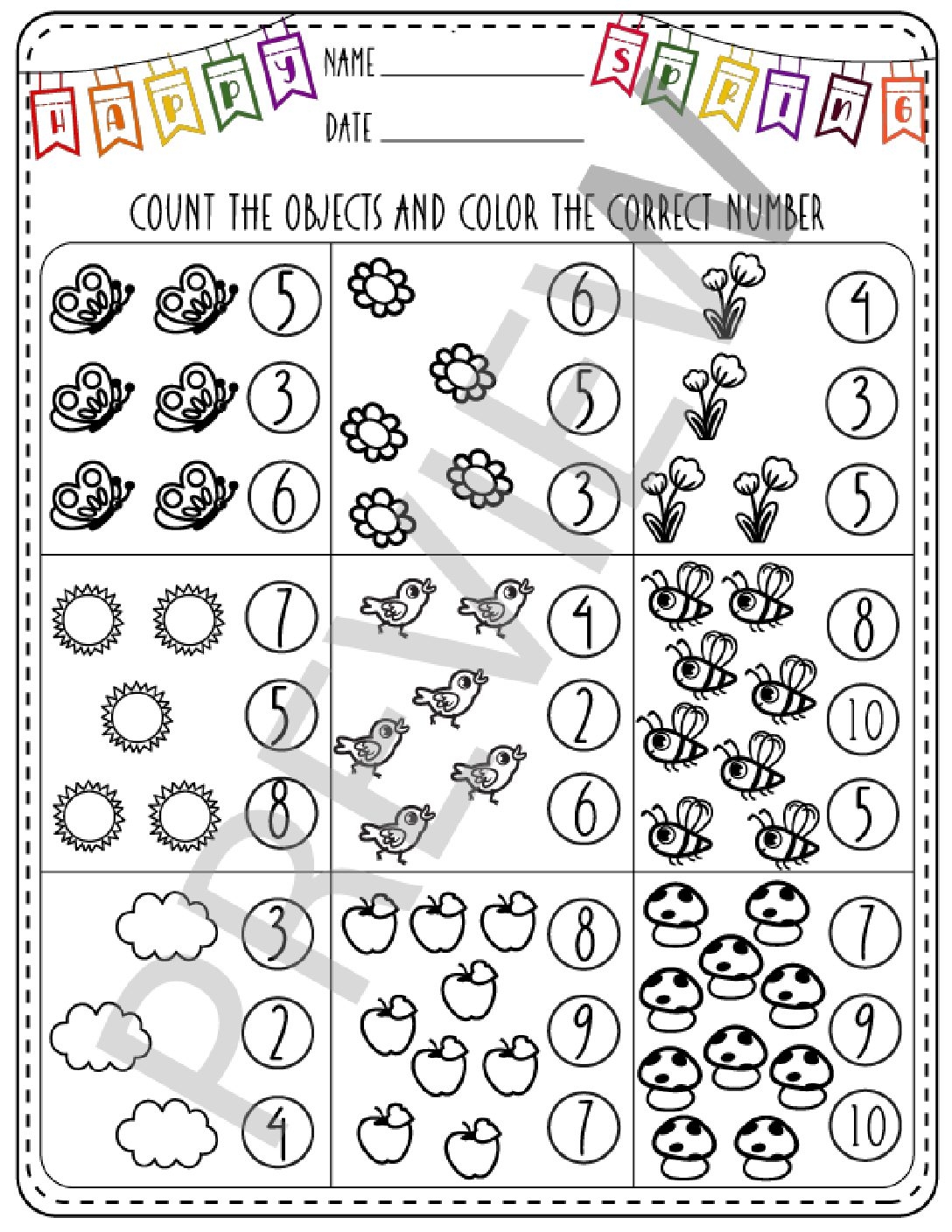 Preschool Counting Worksheets Preschool Mom Worksheets Library