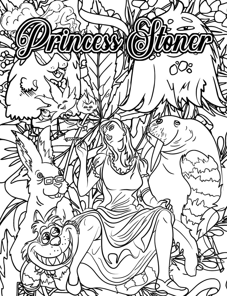 Princess Stoner Coloring Book Coloring Book For Relaxation Etsy