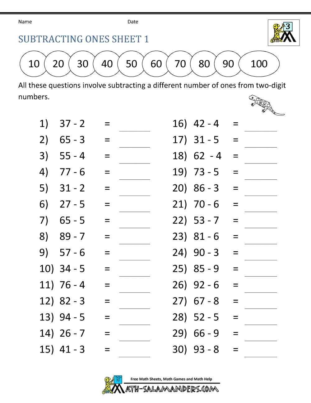 Printable 3rd Grade Math Worksheets Printable Worksheets