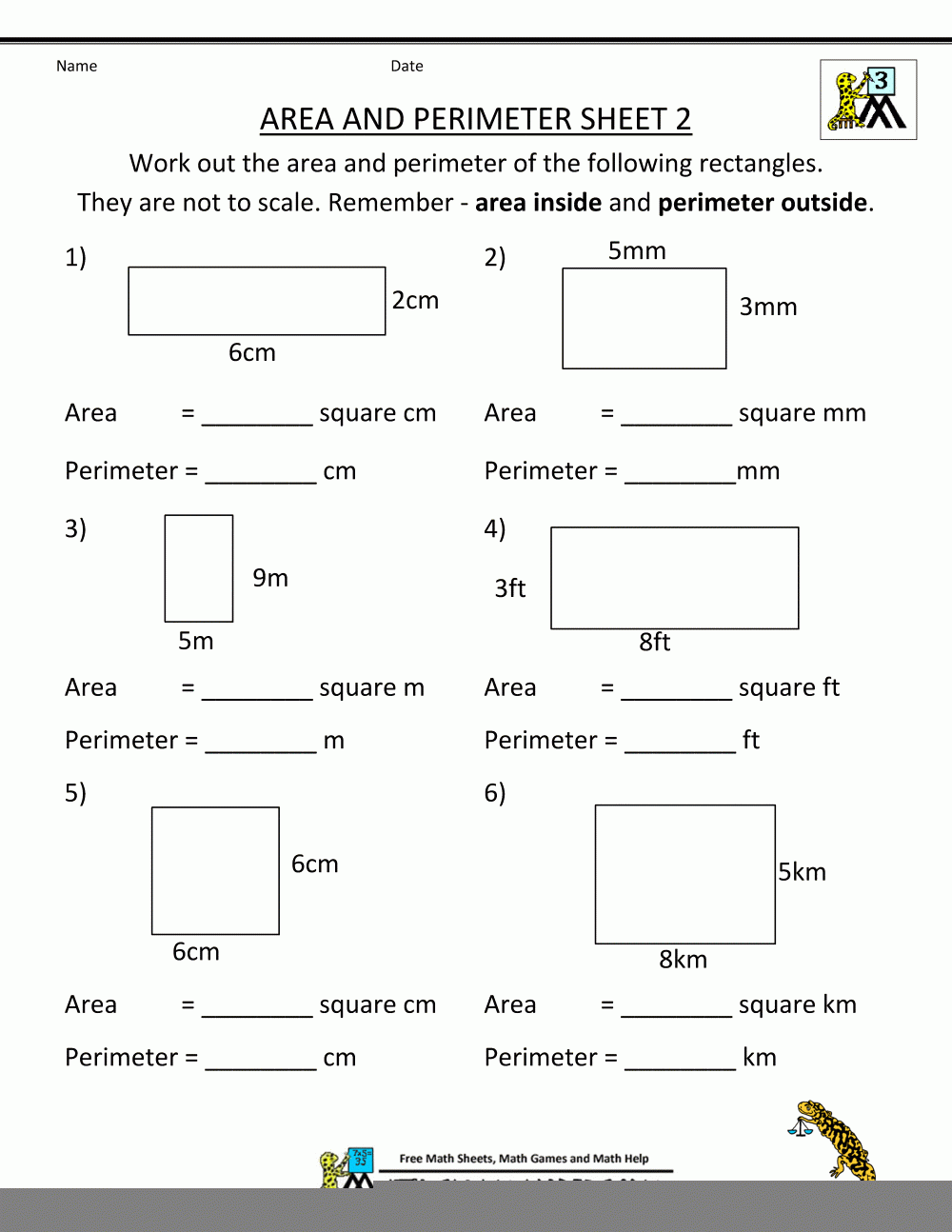 Printable Area Worksheets Printable Worksheets