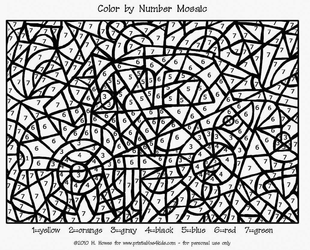 Printable Color By Numbers For Adults Brennan