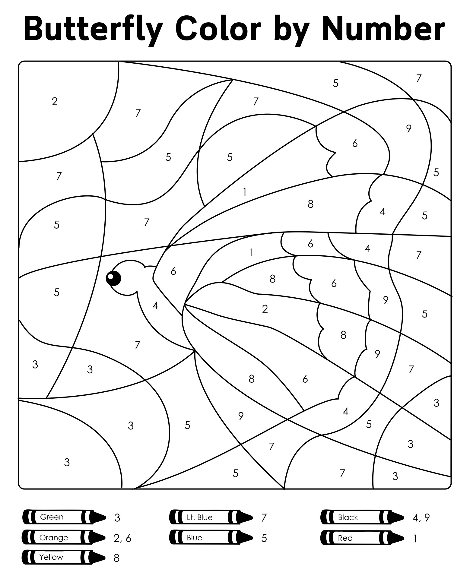 Printable Color By Numbers For Adults
