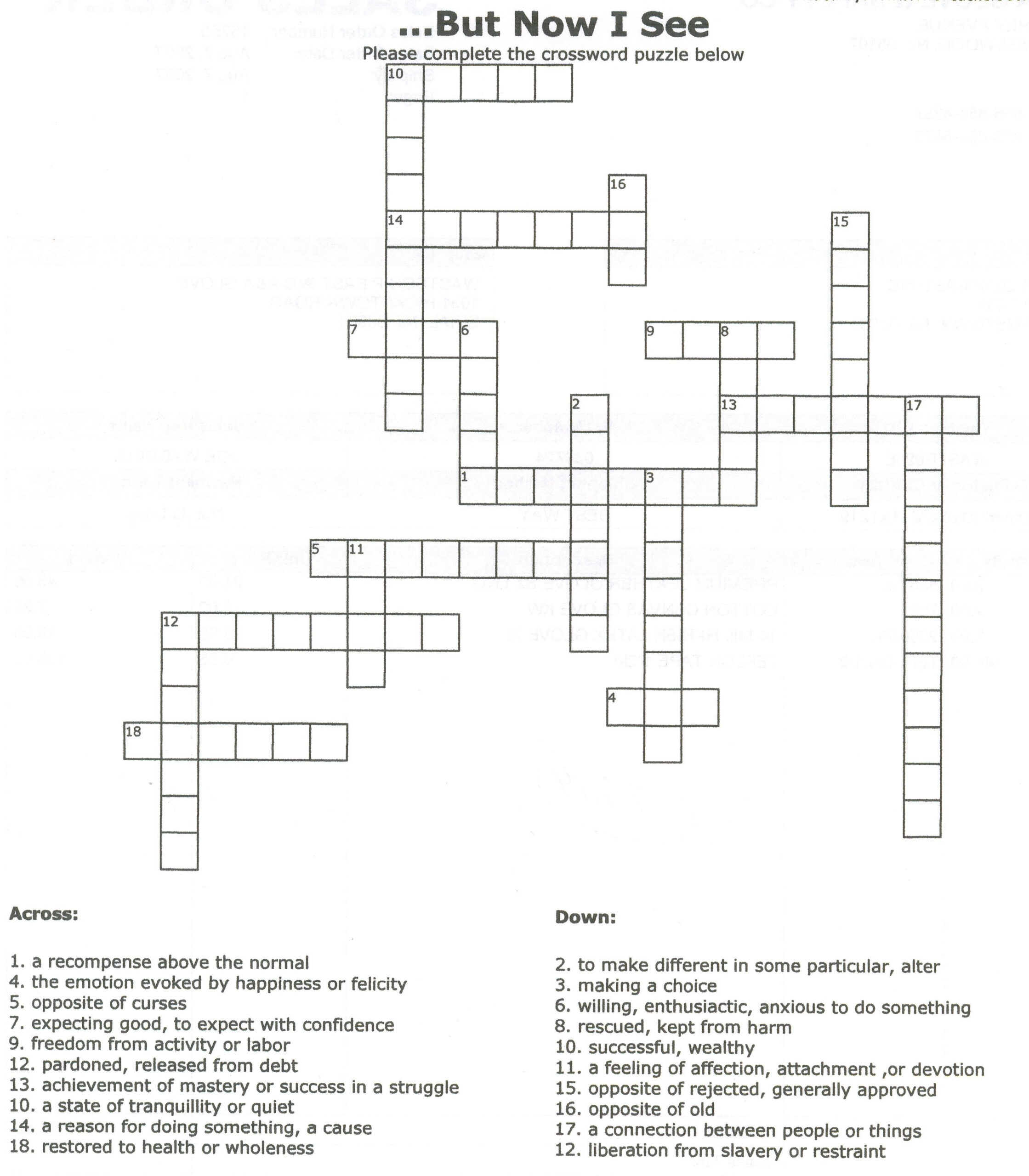 Printable Crossword Puzzles For 9 Year Olds James Crossword Puzzles
