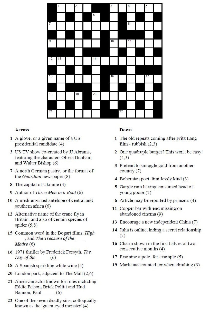 Printable Crossword Solutions Printable Crossword Puzzles