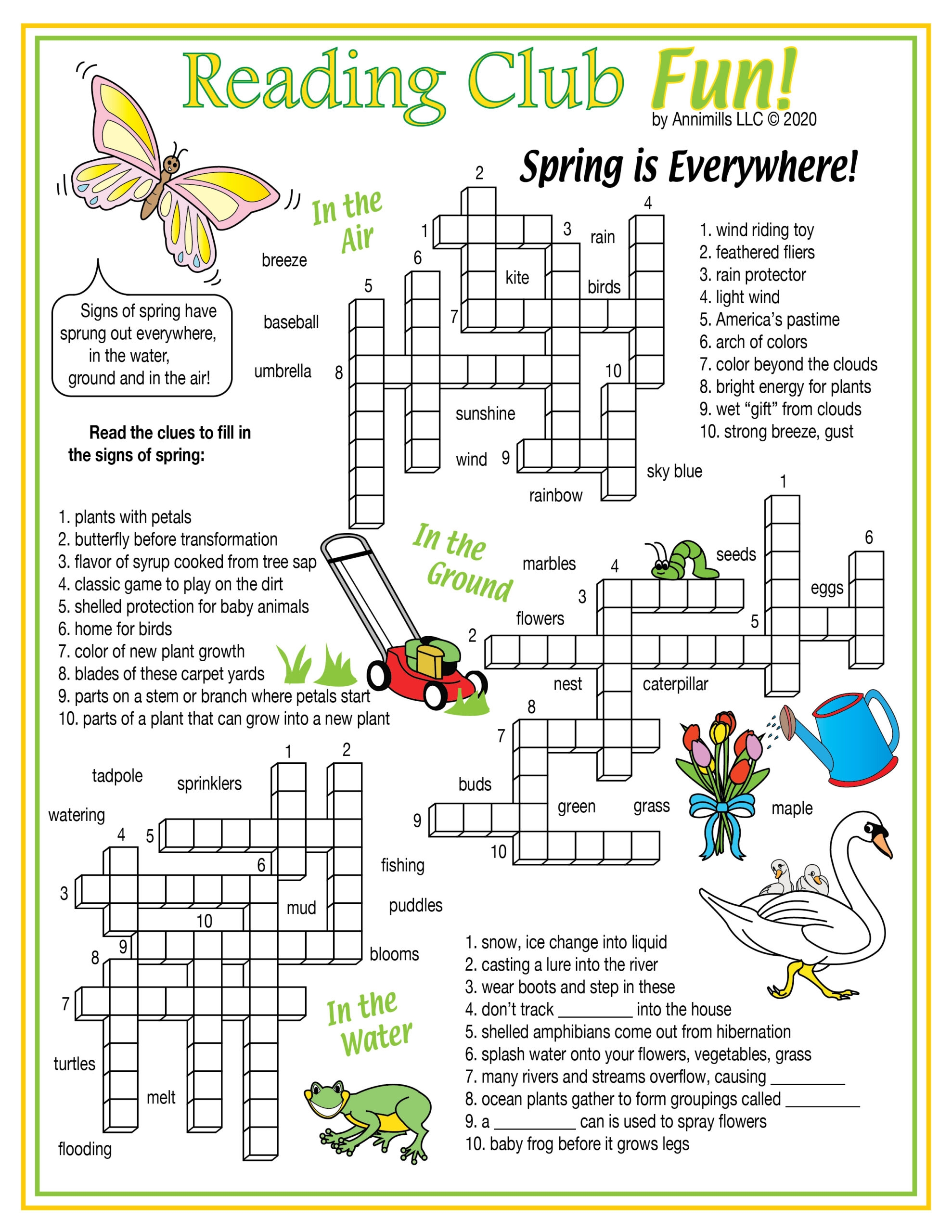 Printable Crossword Spring Weather