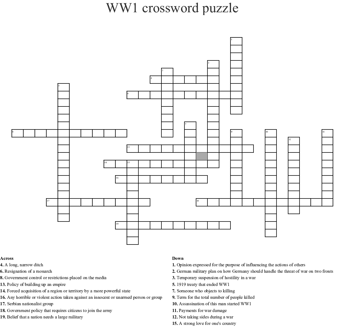 Printable Military Crossword Puzzles Printable Crossword Puzzles