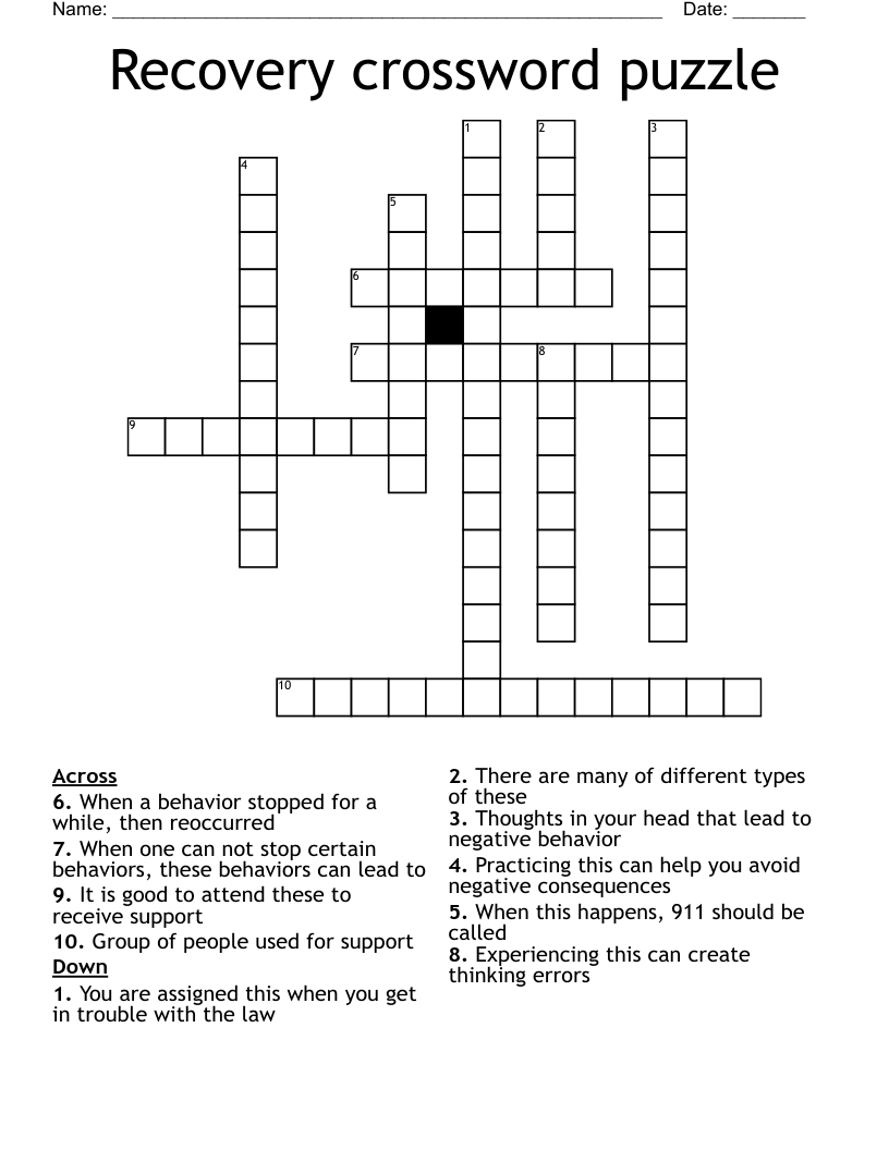 Printable Recovery Crossword Puzzles Printable Crossw Vrogue co