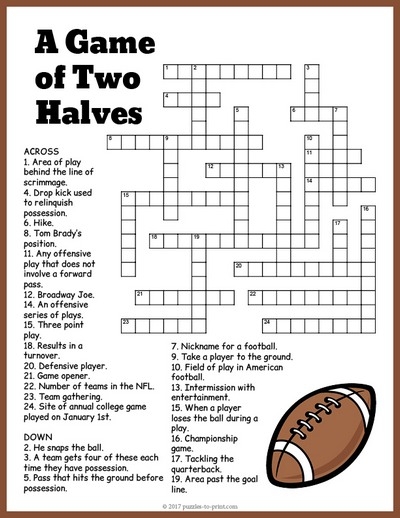 Printable Sports Crossword Puzzles