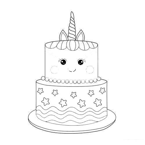 Printable Unicorn Cake Coloring Pages Free Printable Coloring Pages