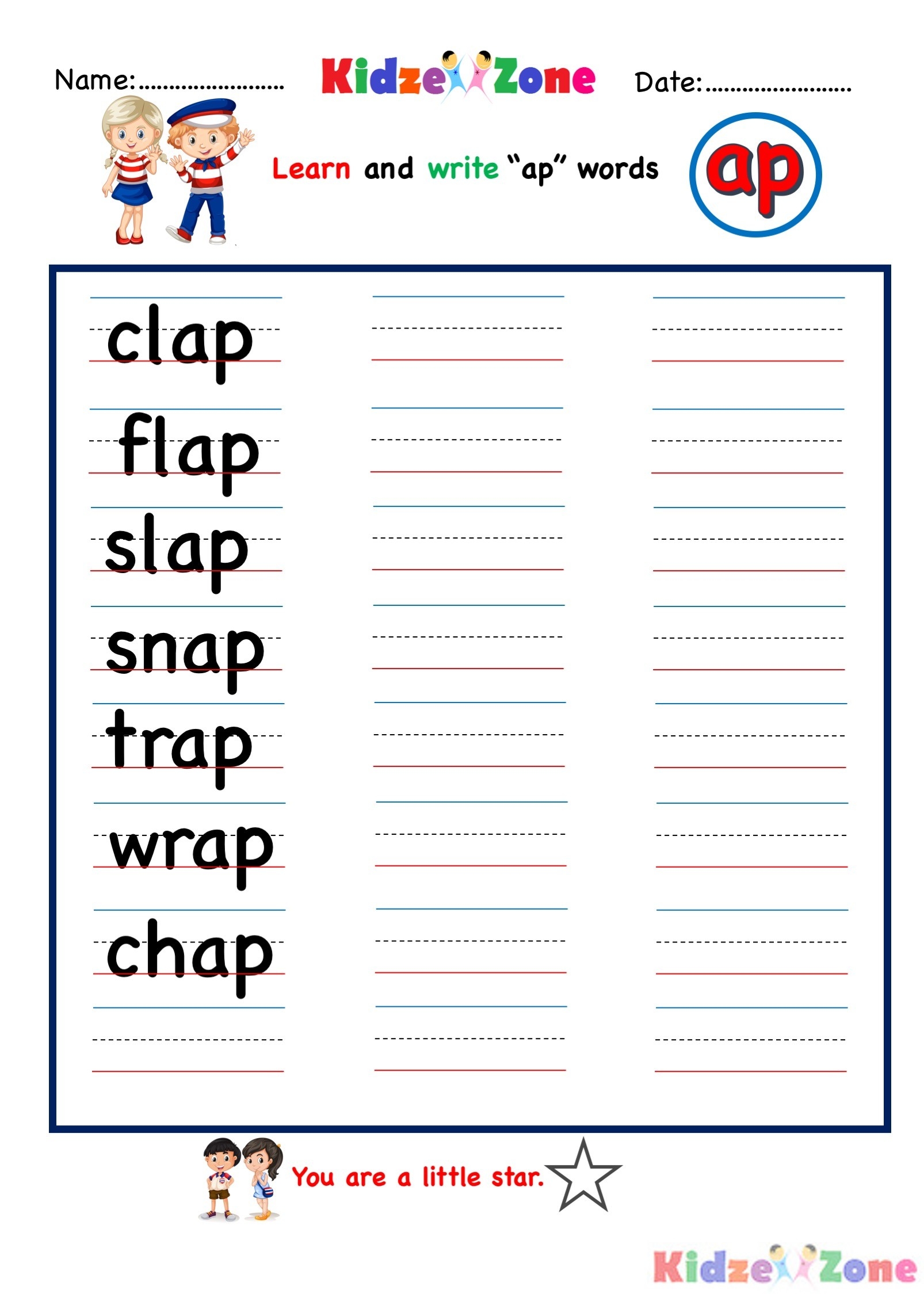 Printable Writing Kindergarten Worksheets Worksheets Library
