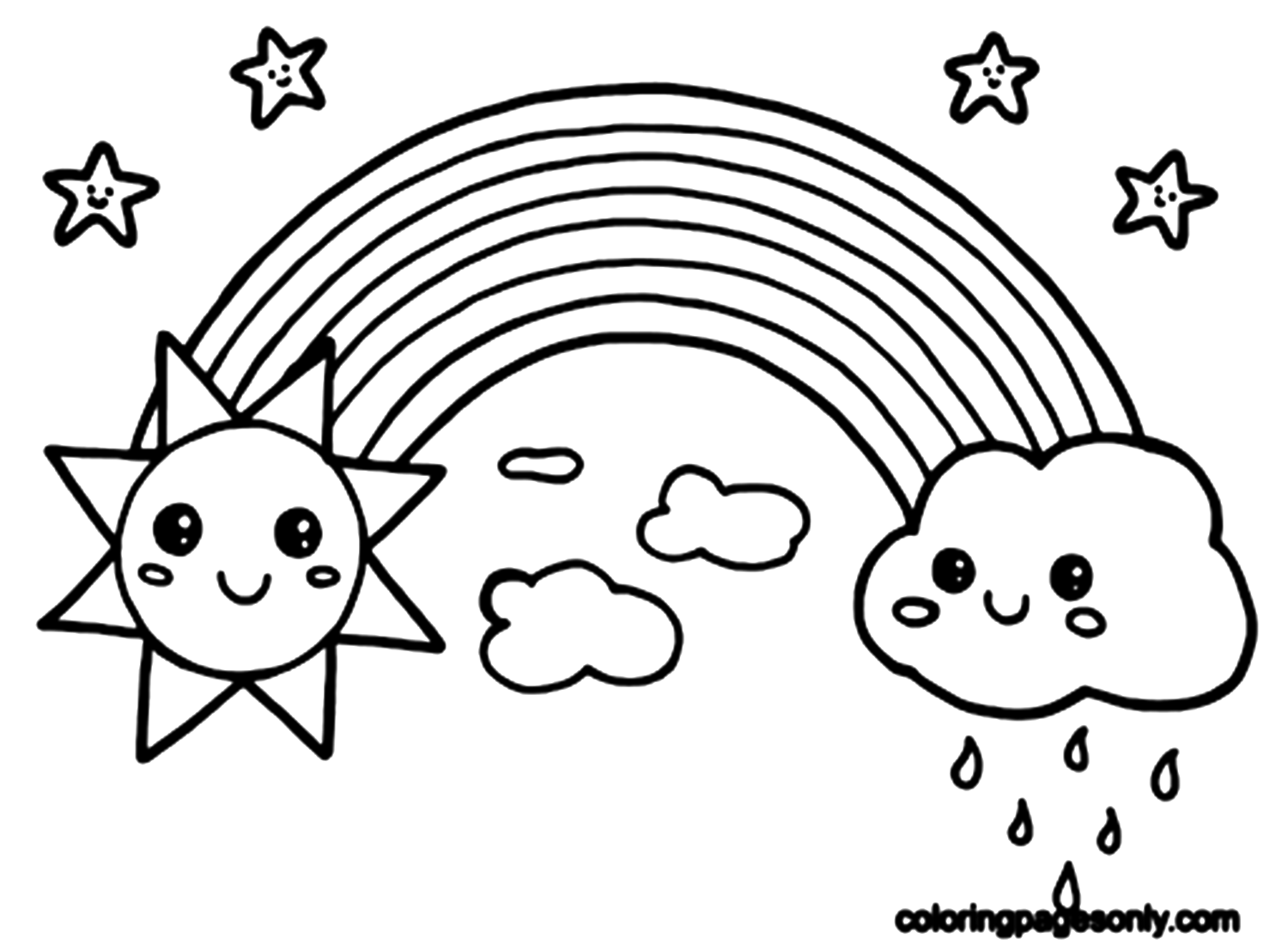 Rainbow Coloring Sheet Printable Rainbow Coloring Pages Coloring 