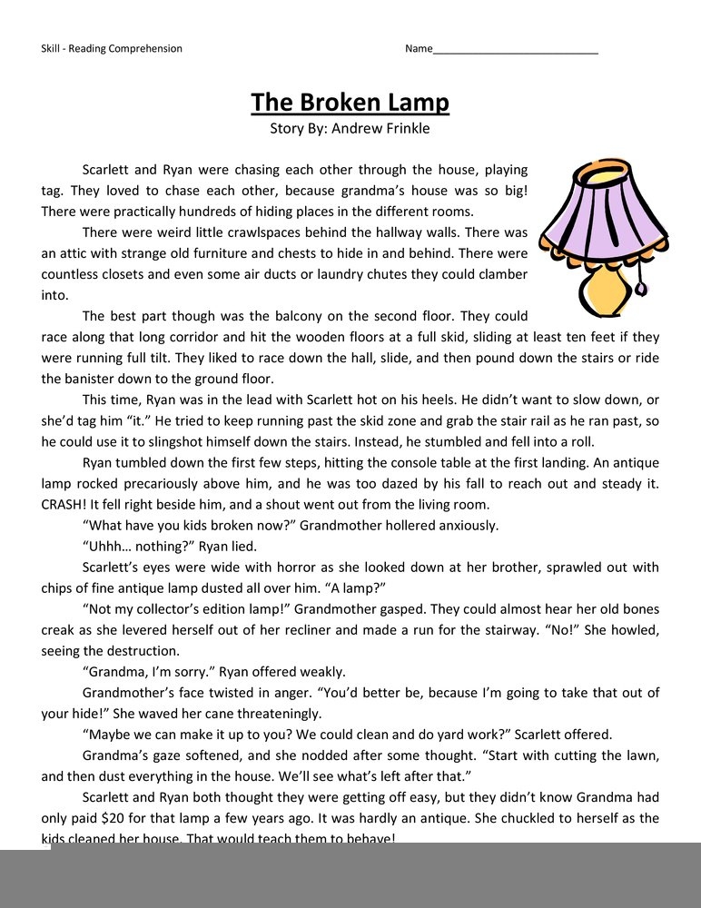 Reading Comprehension Worksheets 5th Graders Reading Comprehension