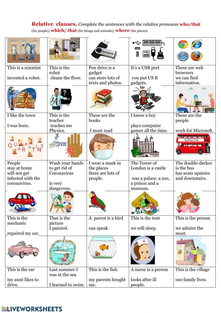 Relative Clauses Worksheet Relative Pronouns Relative Clauses 