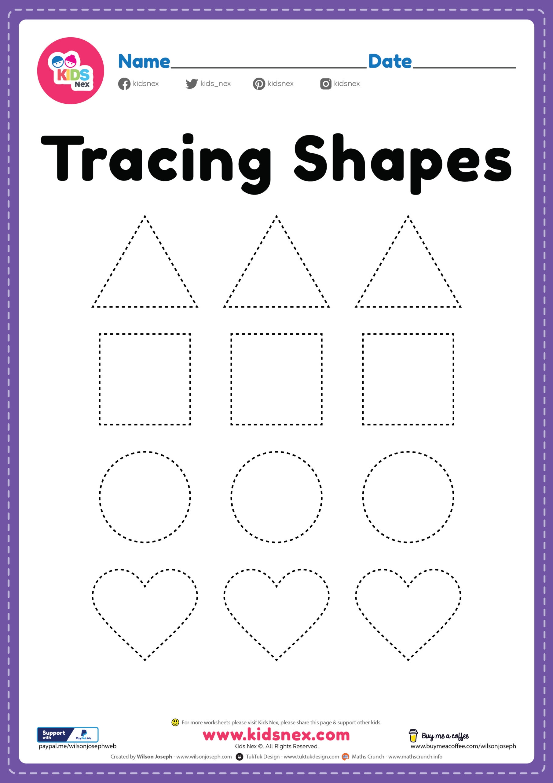 Shapes Worksheet For Nursery Free Printable PDF
